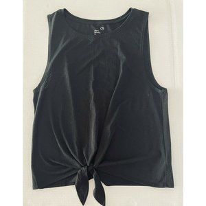 GapFit Breath Tank Womens Small Black Pin Dot Tie Sleeveless Activewear
